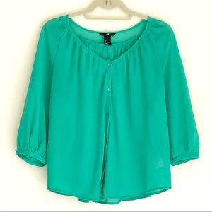 H&M Semi-Sheer Button Down Blouse